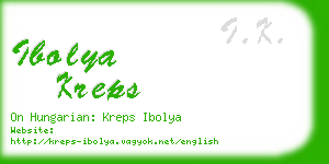 ibolya kreps business card